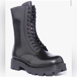 NIB Vagabond 2.0 Cosmo Black Lace Up Combat Boots Shoes 8 Black